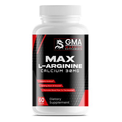 GMA Max L-Arginine supplement - nitric oxide booster for blood flow and exercise performance