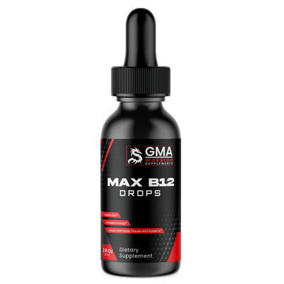 GMA Max B12 Drops liquid supplement - vitamin B12 for energy and nervous system support
