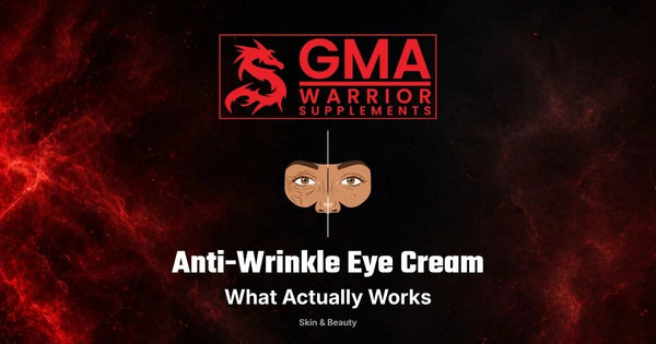 Anti-wrinkle eye cream applied to the delicate skin around the eyes